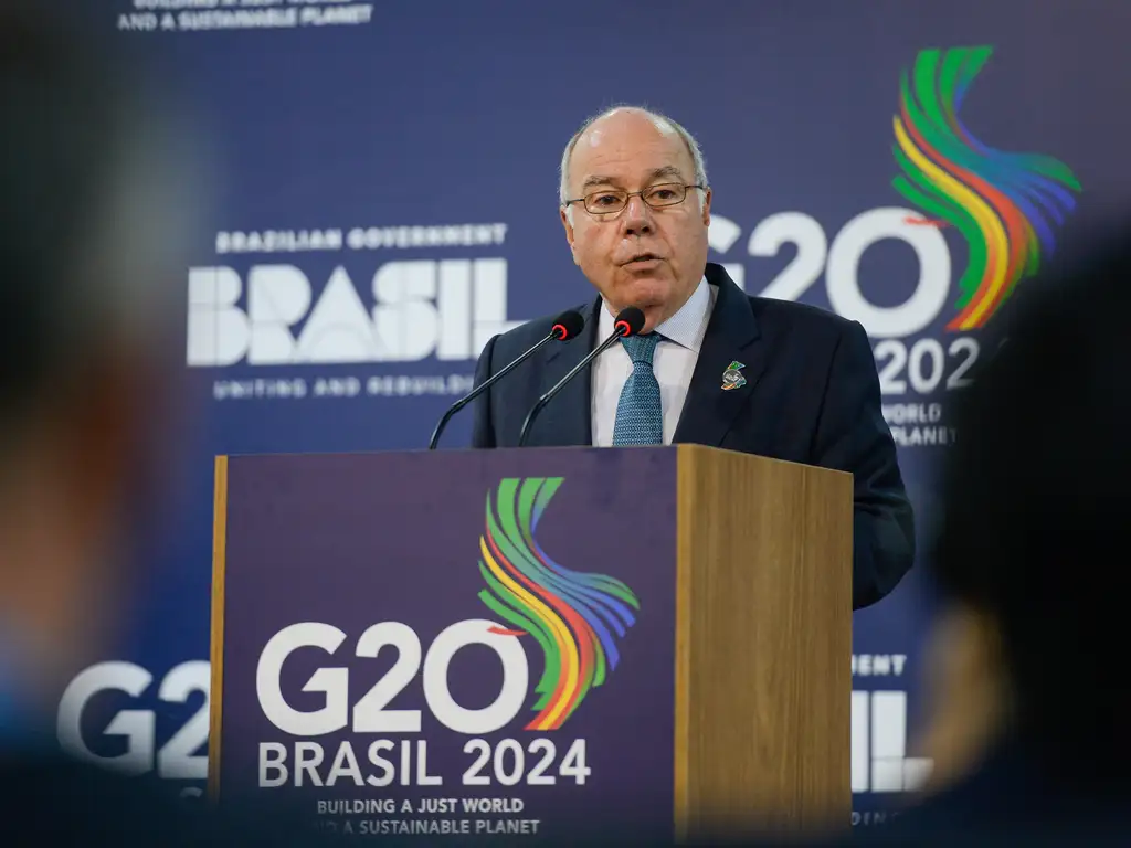 Ministro das Relações Exteriores, Mauro Vieira, fala após reunião de chanceleres do G20 (Arquivo) Crédito: Tomaz Silva, Agência Brasil