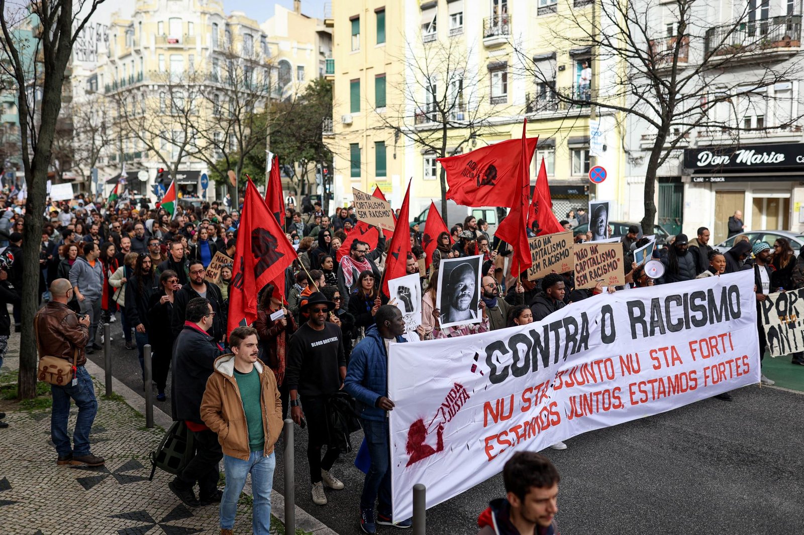 Manifestação nacional contra o racismo, xenofobia e fascismo, organizada pela Kilombo. Lisboa, 24 de fevereiro de 2024. Crédito: Filipe Amorim, Agência Lusa